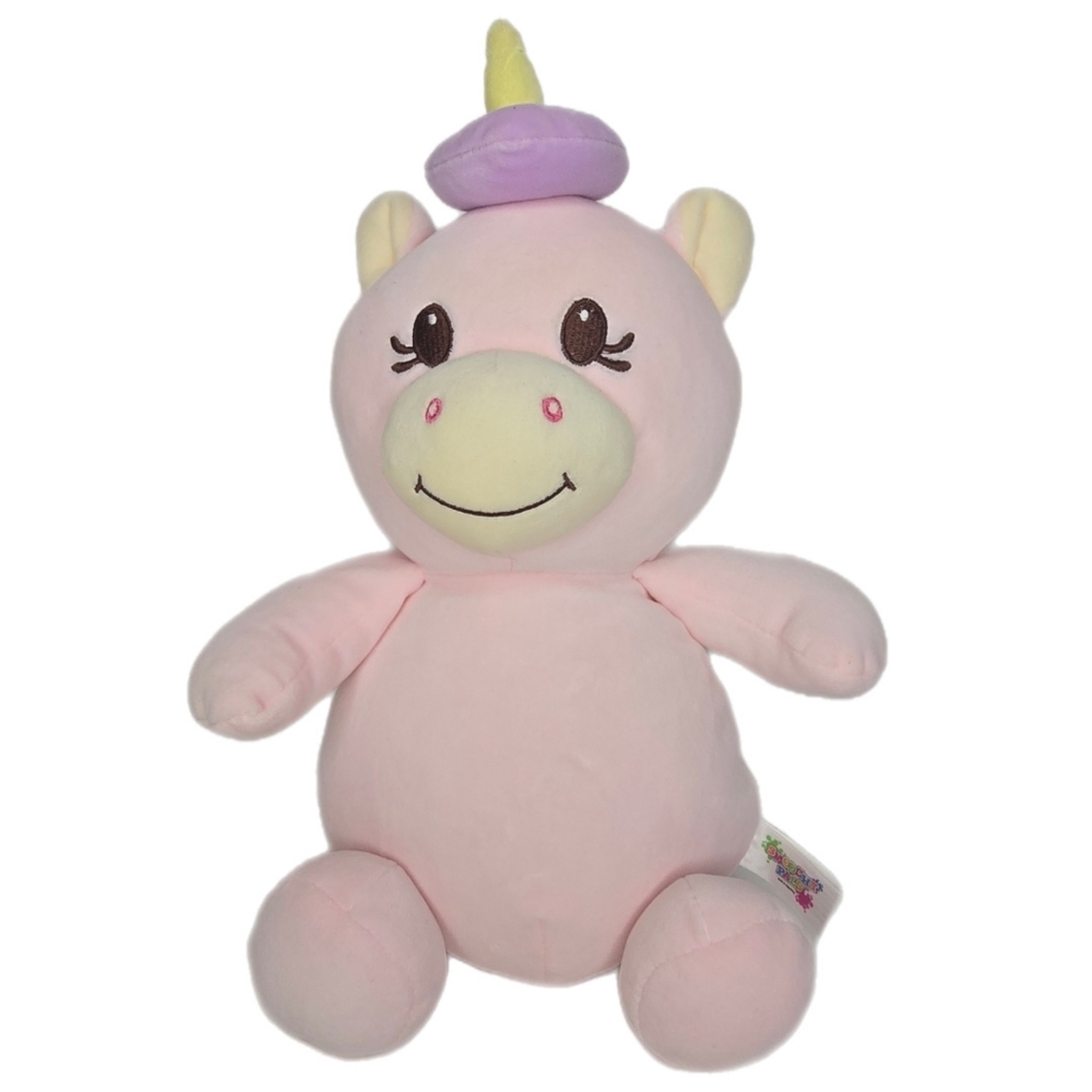Smoochy Pals Pink Unicorn Plush Pastel Marshmallow-Like 12" Super Soft Cuddly